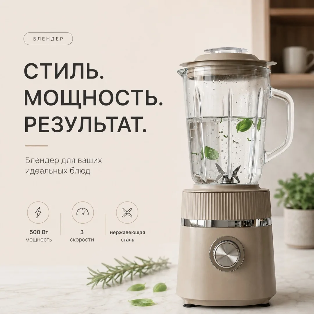 Блендер NEXME SB-77 бежевый