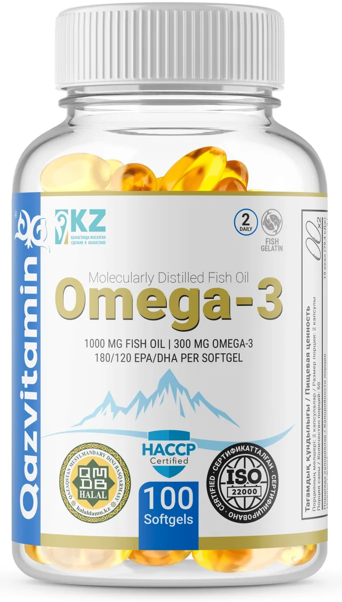 БАД Qazprotein Omega 3 Fish Softgel Fish 100 капс (4607)