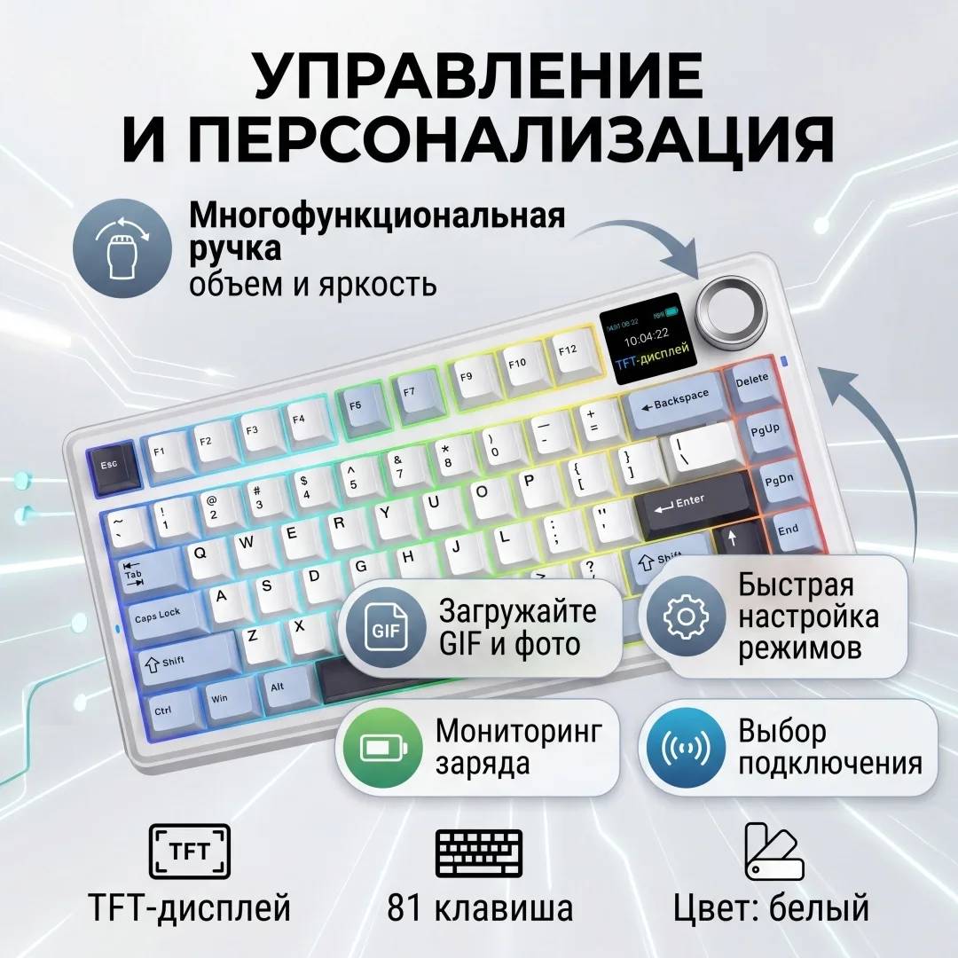 Клавиатура AULA F75 MAX Белый (1158)