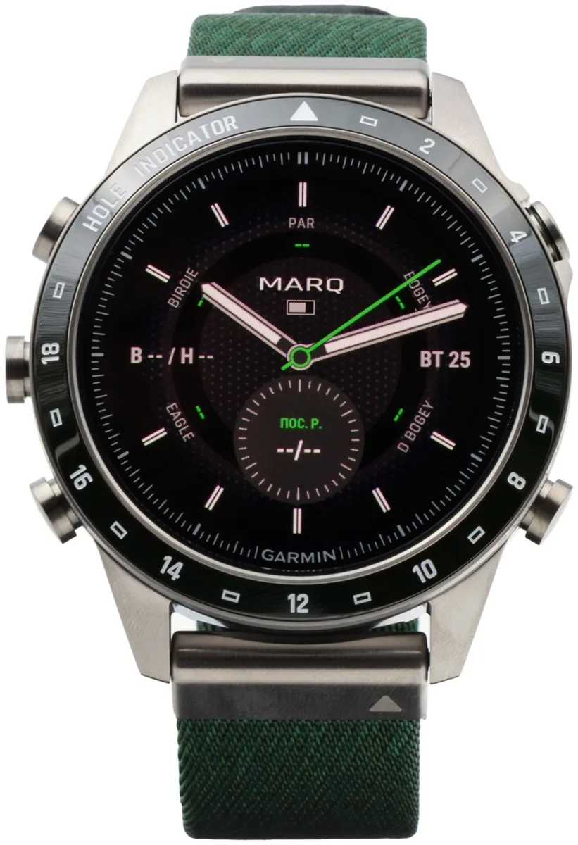 Смарт-часы Garmin MARQ Golfer Gen 2 серебристый-зеленый (02648-21)