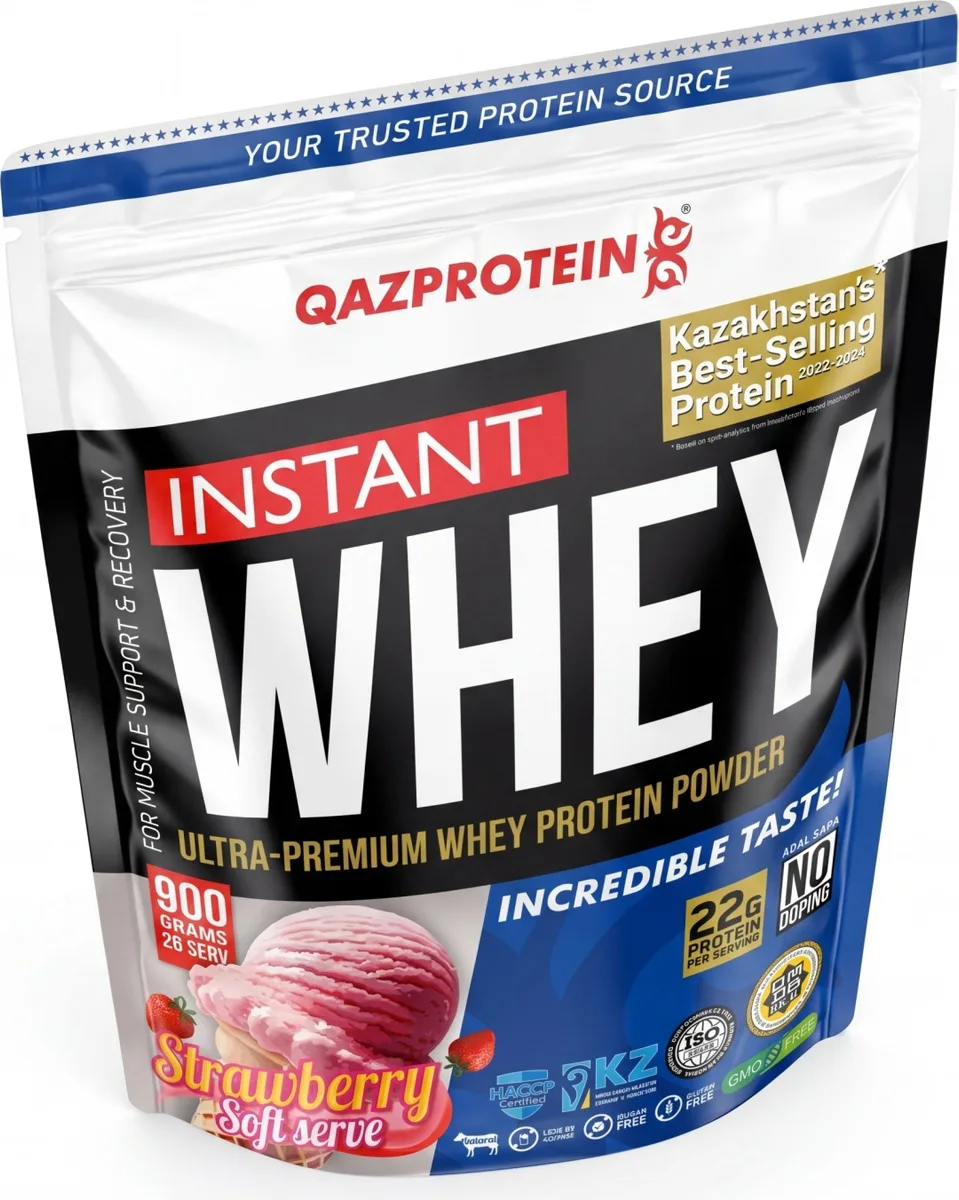 Протеин Qazprotein Instant WHEY 900г Клубничное мороженое (3204)