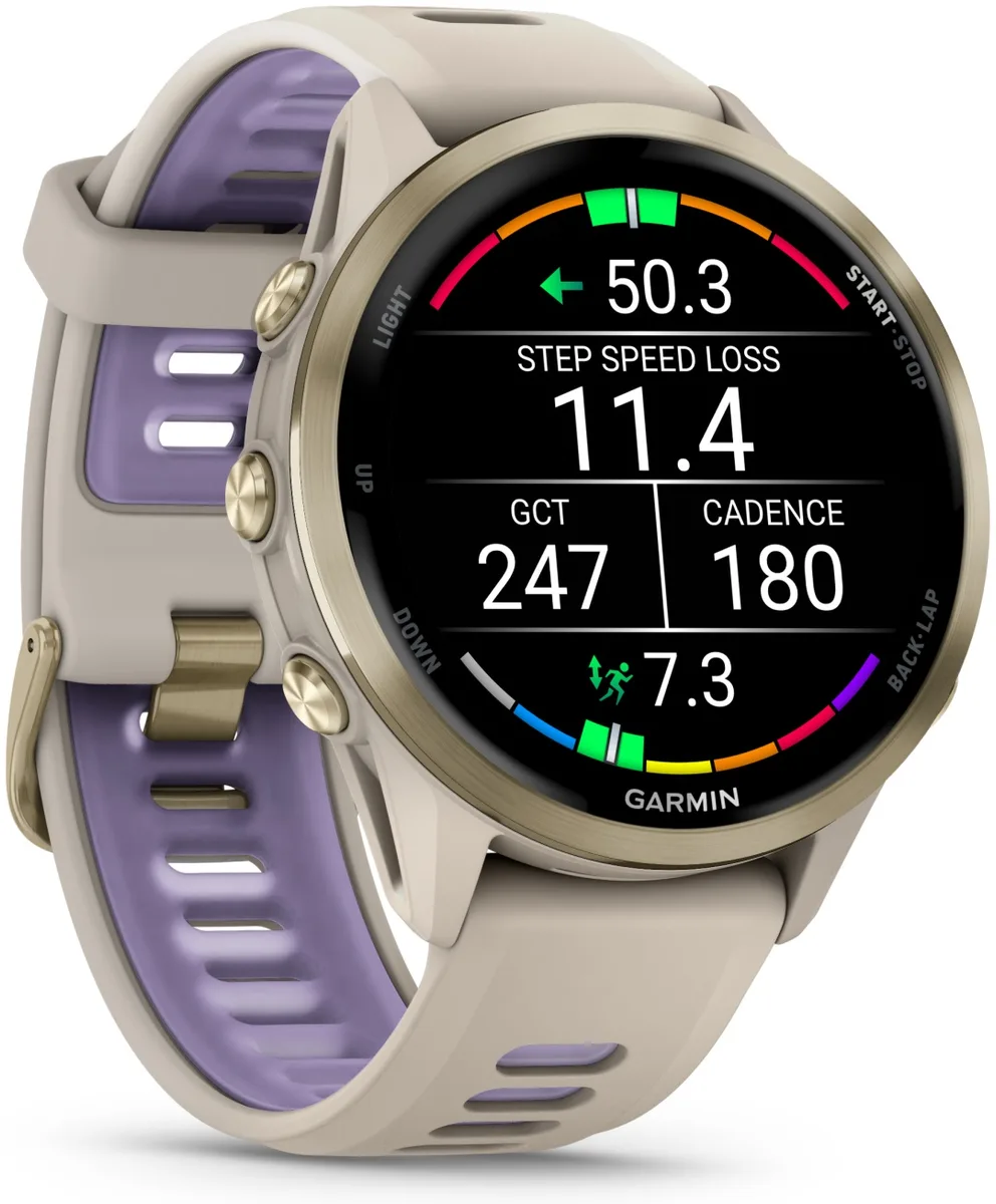 Смарт-часы Garmin Forerunner 970 47 мм бежевый-фиолетовый (02969-12)