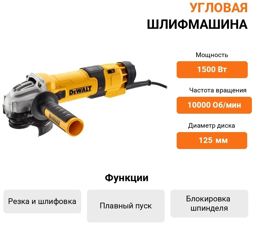 Шлифмашина угловая DeWALT DWE4257-QS