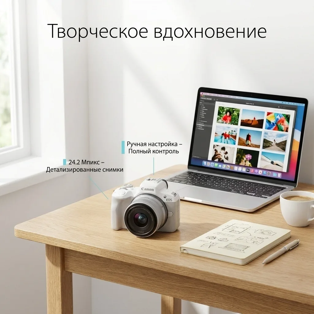 Фотокамера Canon EOS R50 + RF-S 18-45 mm IS STM White