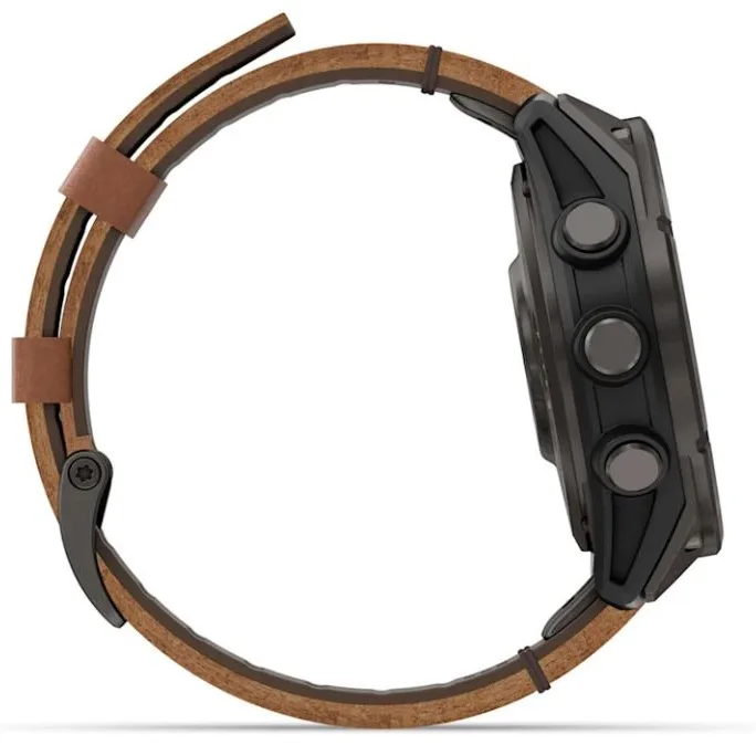 Смарт-часы Garmin Fenix 8 Pro 47 мм черный-коричневый (+ремешок) (03198-40)