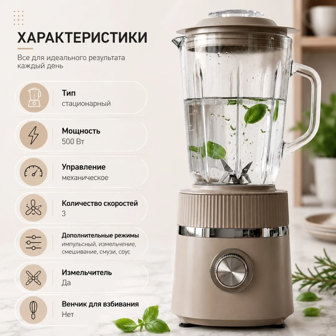Блендер NEXME SB-77 бежевый