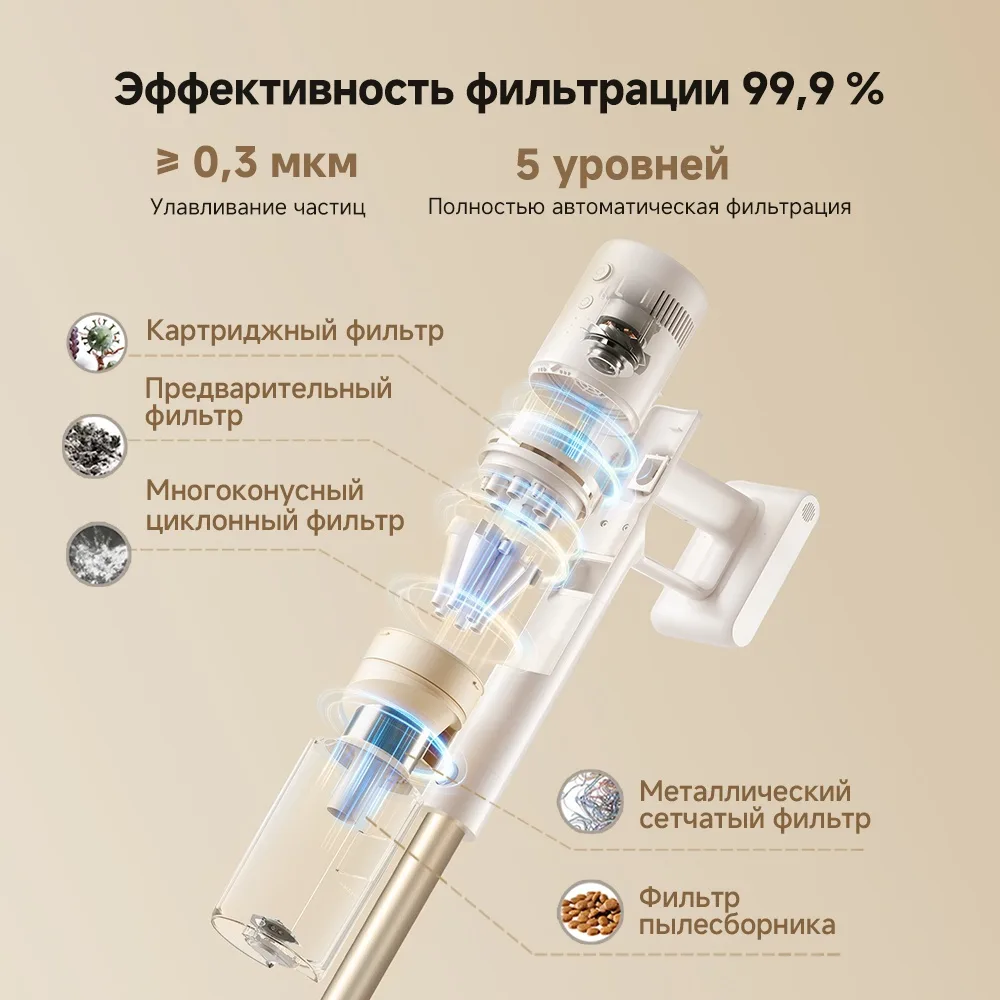 Беспроводной ручной пылесос Dreame R10S Essential Aqua Белый