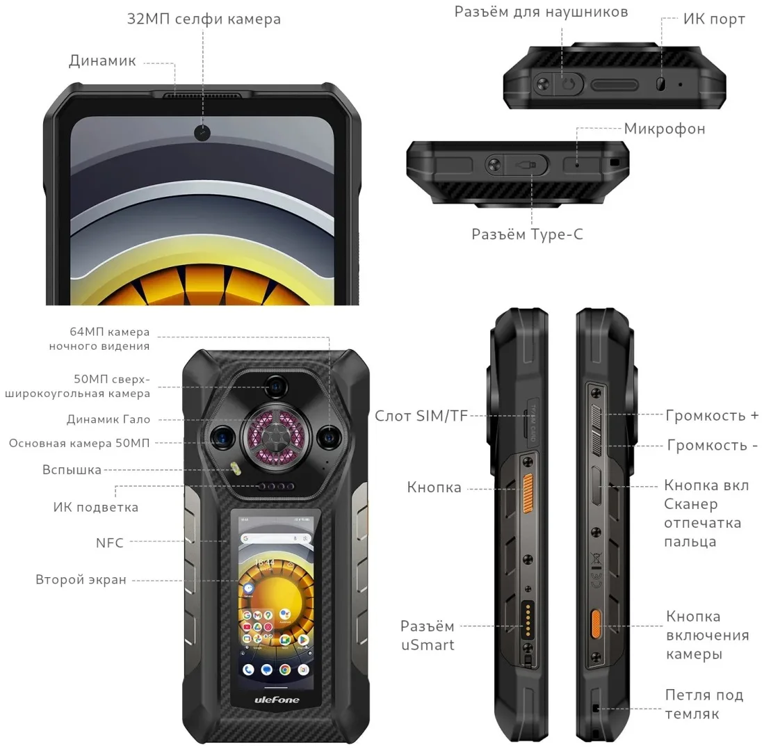 Смартфон Ulefone Armor 30 Pro 12 ГБ/512 ГБ черный