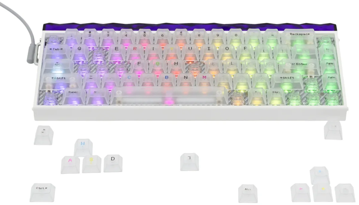 Клавиатура AULA HERO 68 HE Frosted Белый (4425)