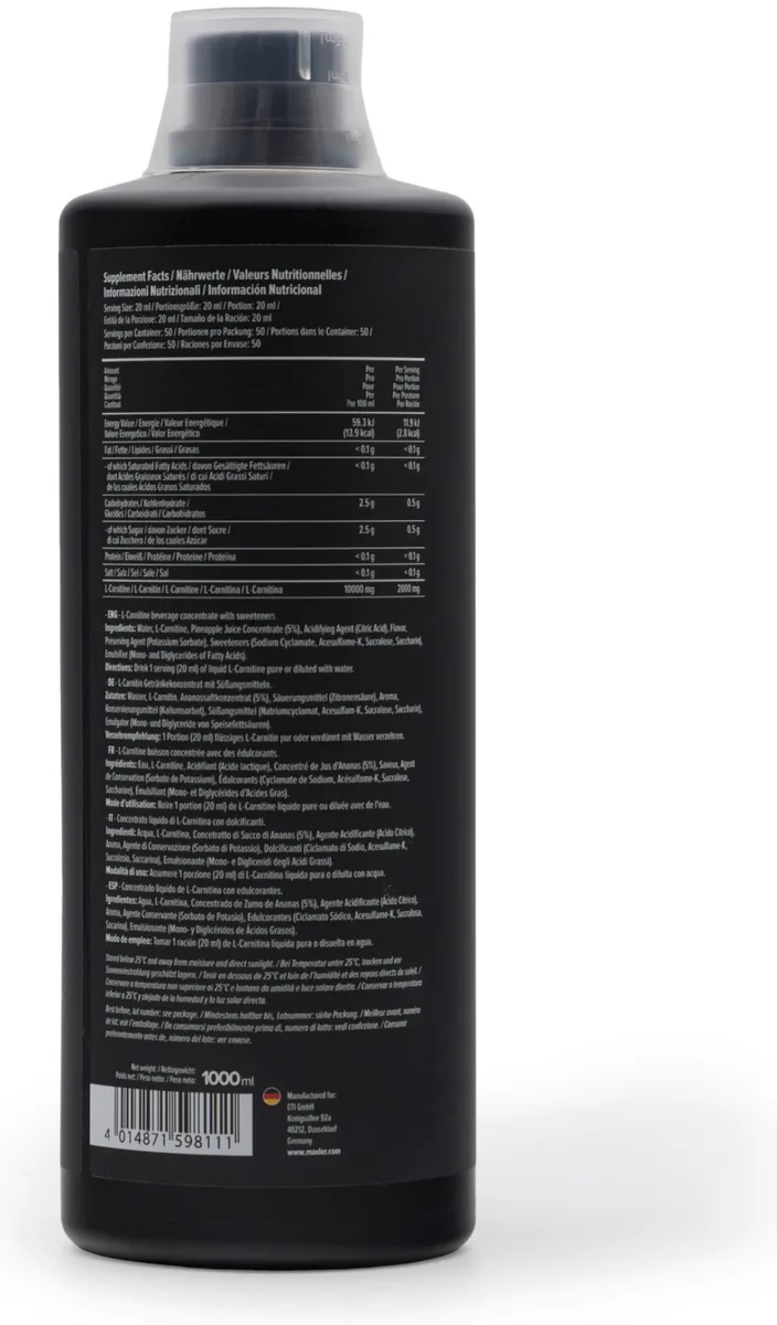Аминокислота Maxler L-Carnitine 2000 Pineapple 1000мл (8111)