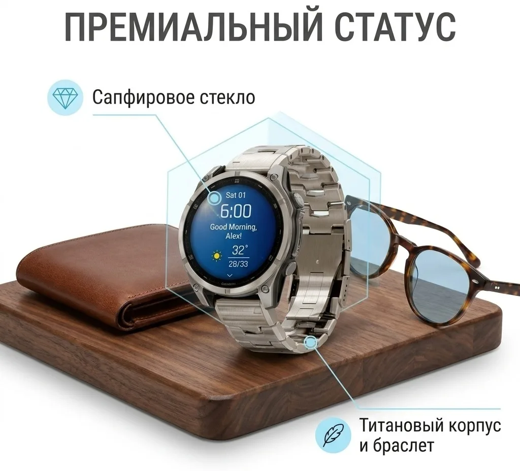 Смарт-часы Garmin Fenix 8 47 мм серебристый-серый (02904-40)