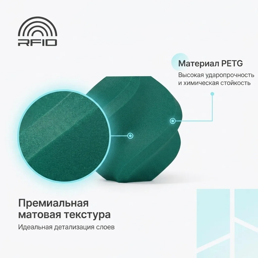 Филамент Bambu Lab PETG Зеленый