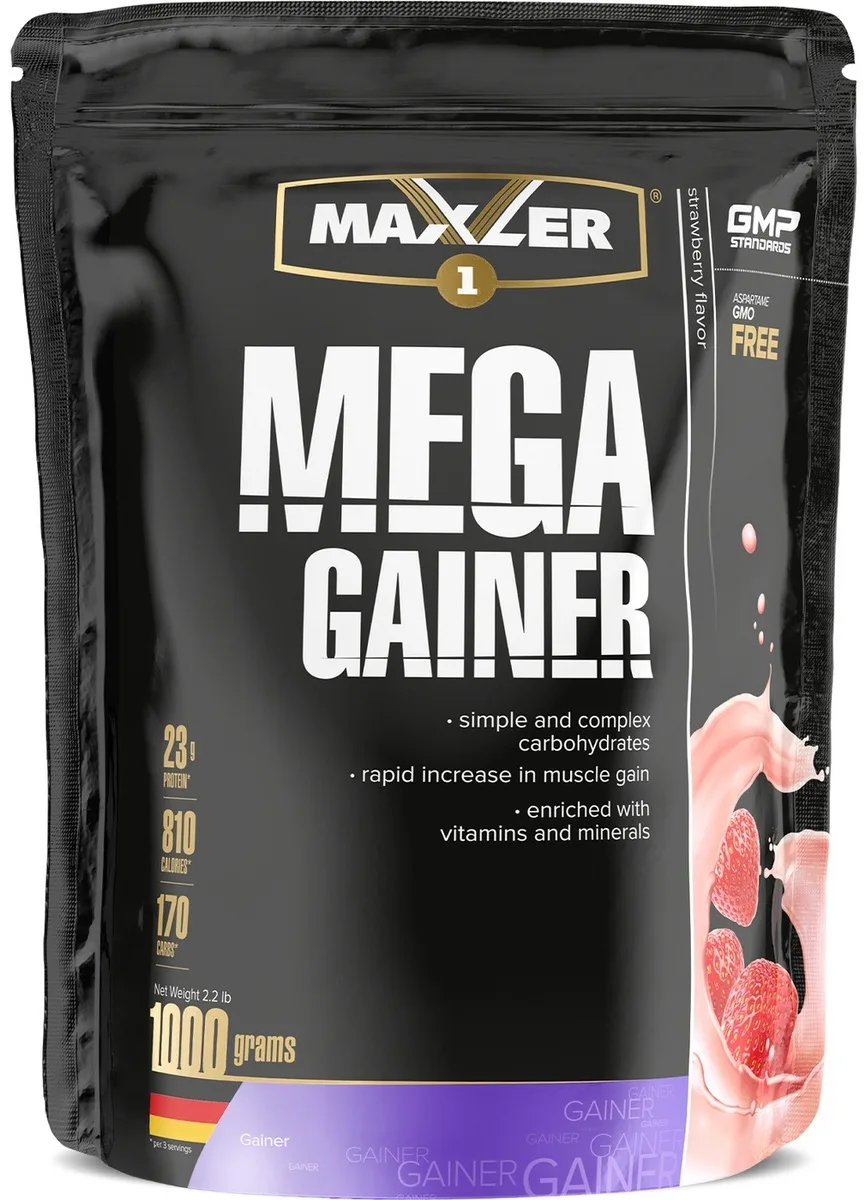 Гейнер Maxler Mega Gainer Strawberry 1000г (7703)