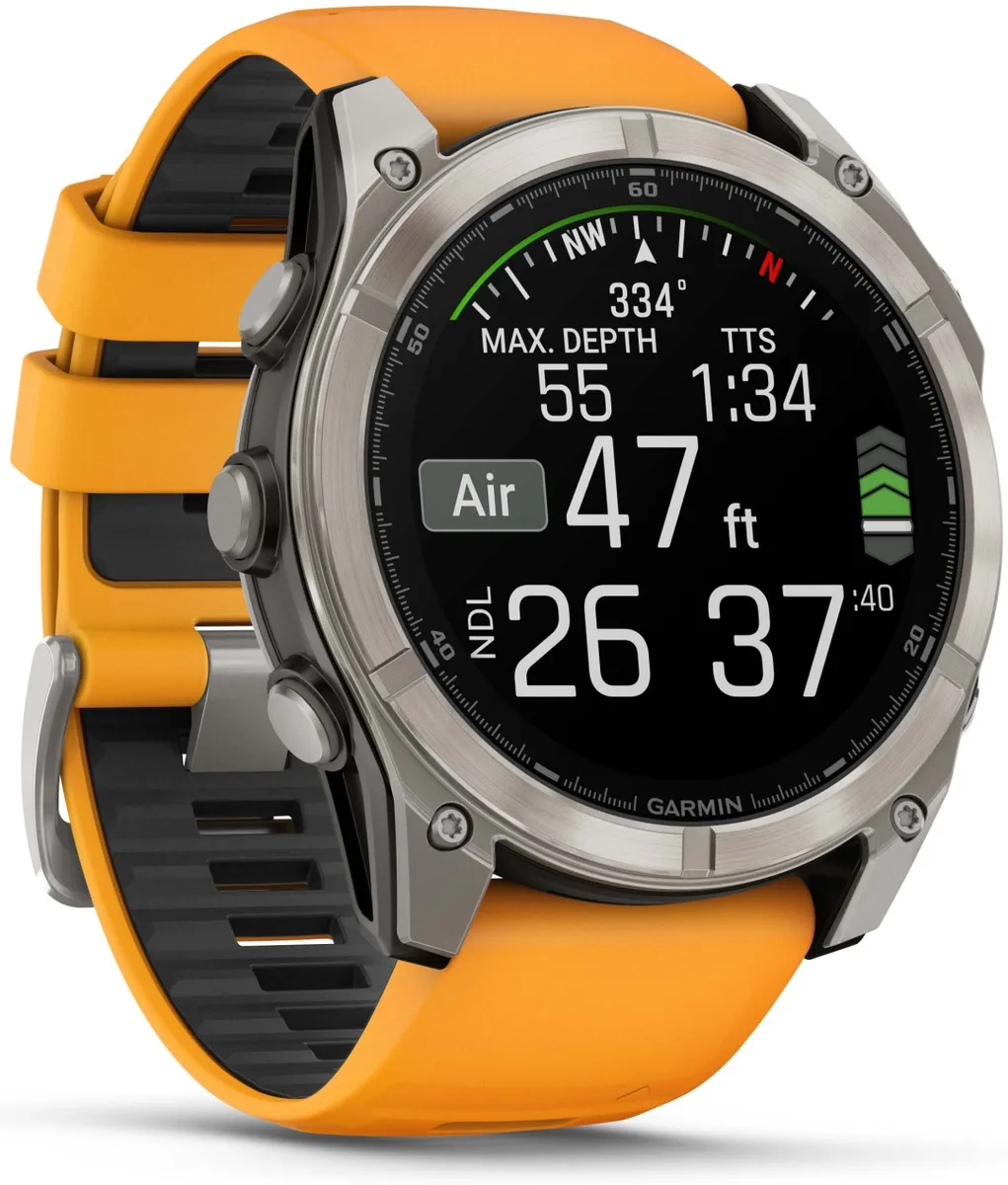 Смарт-часы Garmin Fenix 8 51 мм серебристый-оранжевый (02905-11)