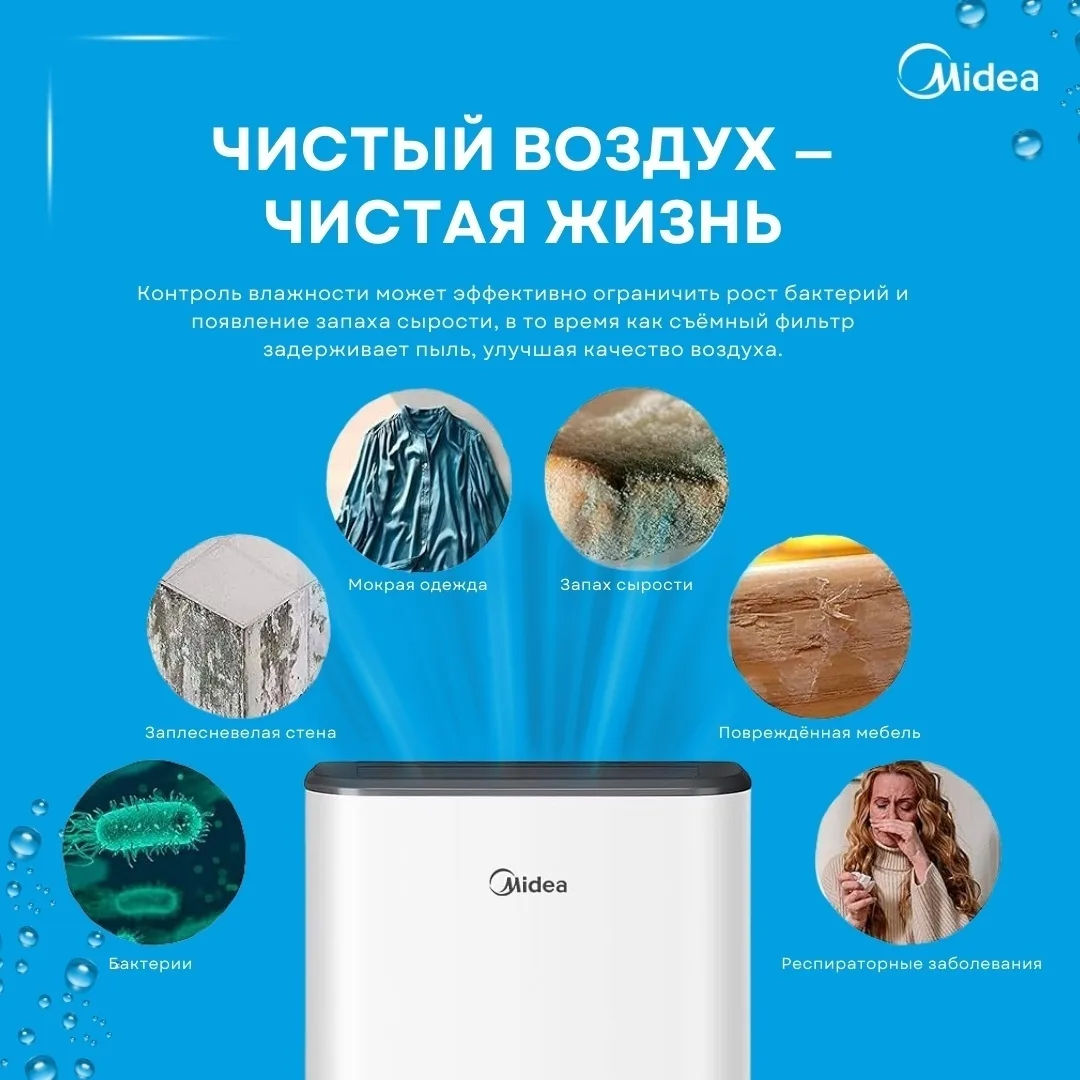 Осушитель воздуха Midea MDDF-20DEN7 Белый