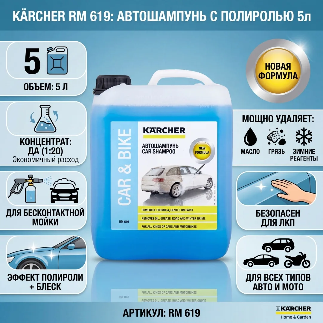 Автомобильный шампунь Karcher RM 619 (5 л)