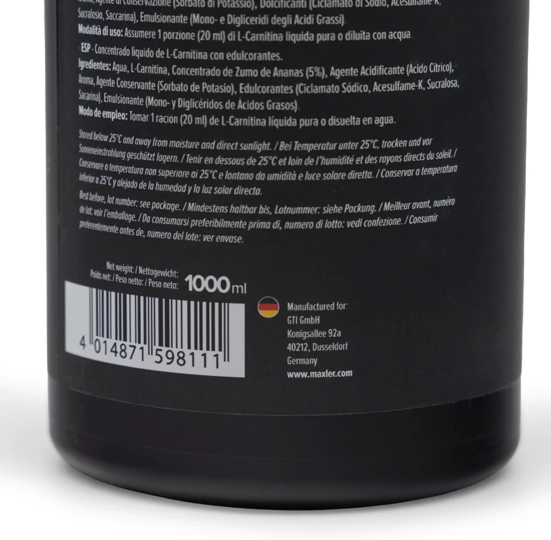 Аминокислота Maxler L-Carnitine 2000 Pineapple 1000мл (8111)