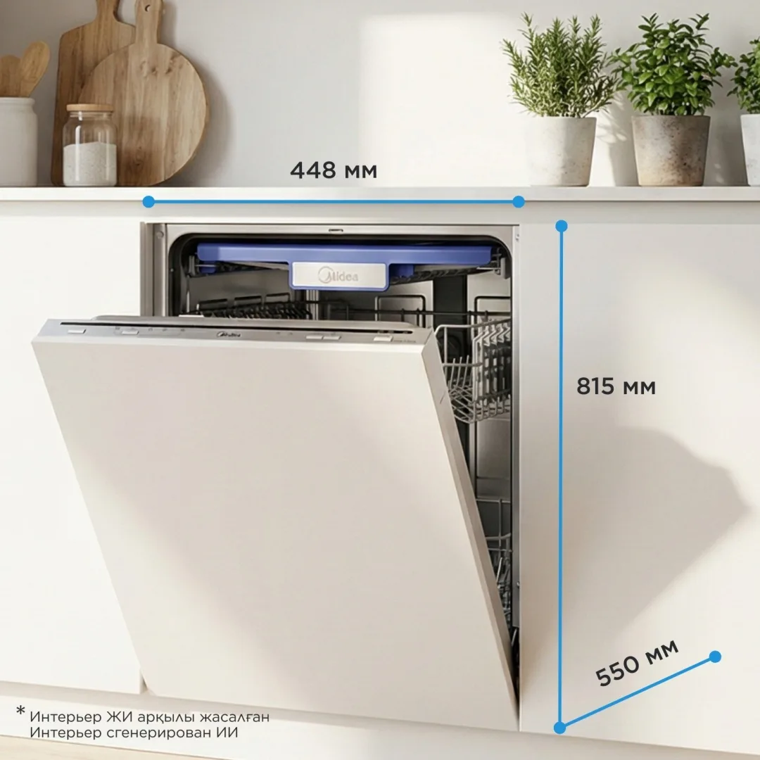 Посудомоечная машина Midea MDWB-4515BB серебристый