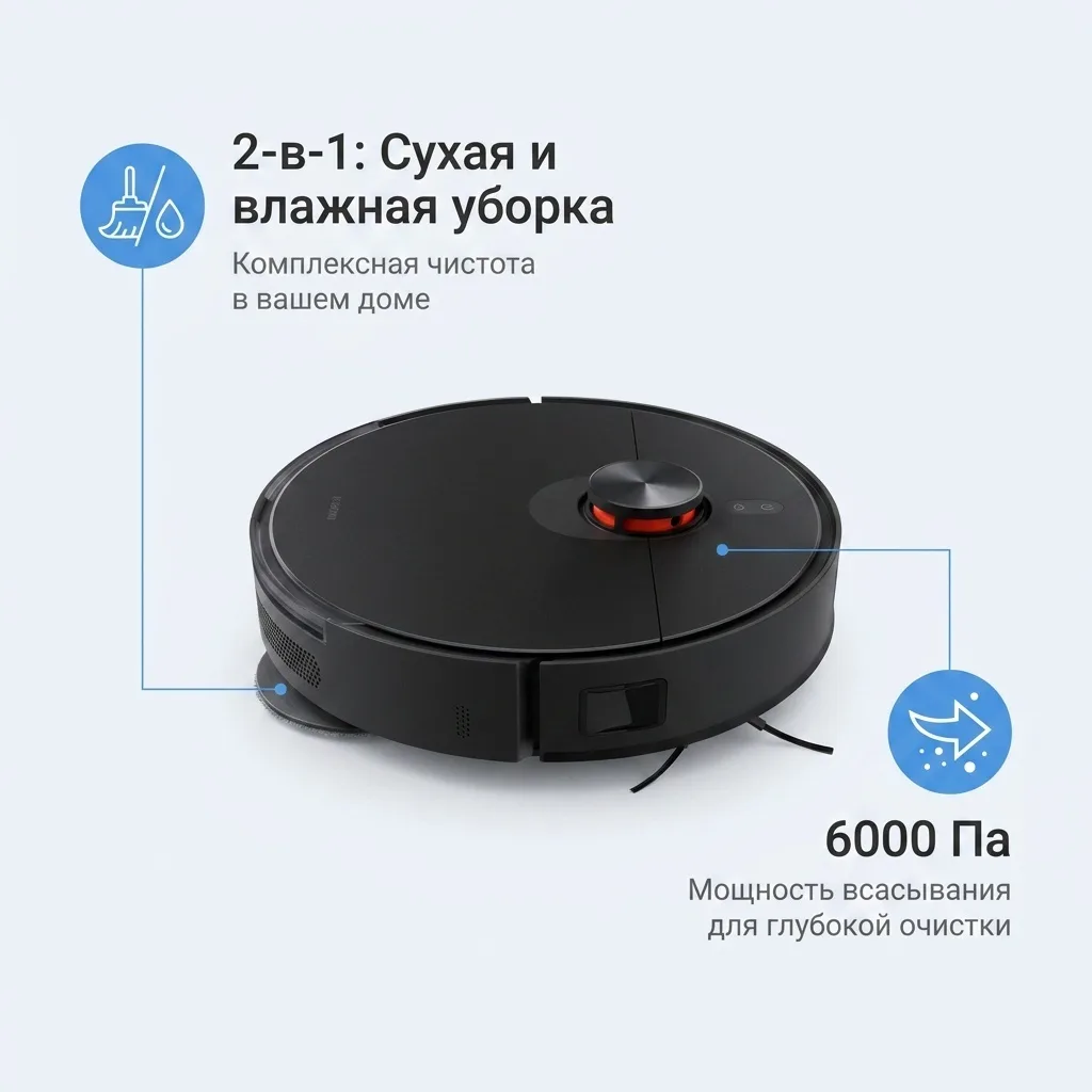 Робот-пылесос Xiaomi S20+ Черный
