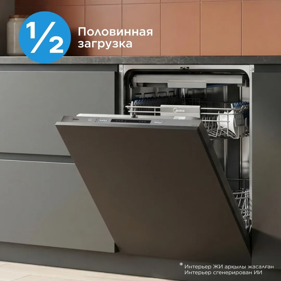 Посудомоечная машина Midea MDWB-6016BL серебристый
