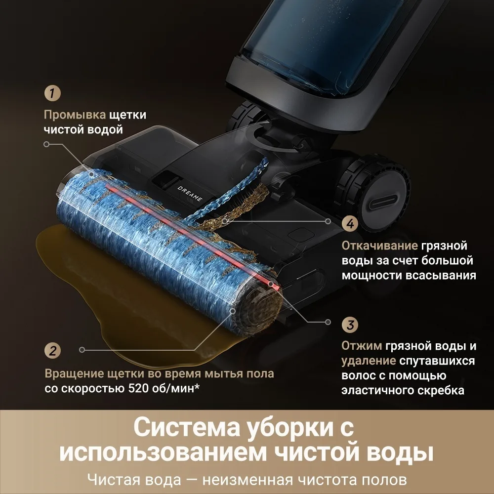 Беспроводной ручной пылесос Dreame H14 Dual Черный