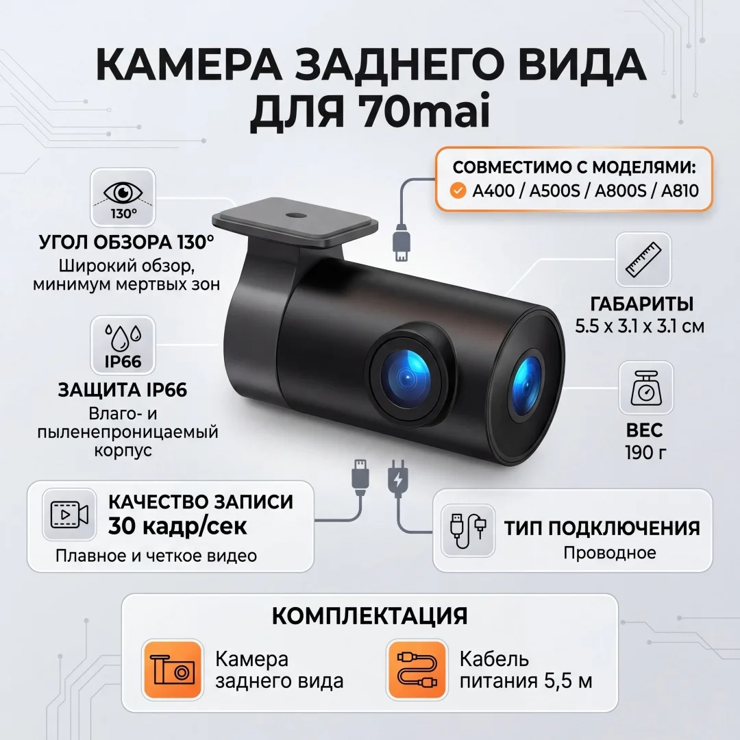 Камера заднего вида 70mai RC12