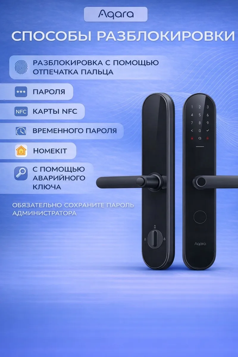 Умный дверной замок Aqara N100 ZigBee ZNMS16LM-Black