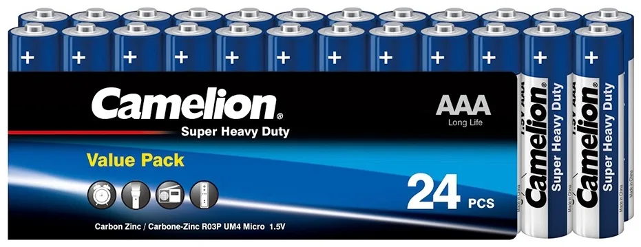 Батарейка CAMELION Super Heavy Duty R03P-SP24B 24 шт. в плёнке