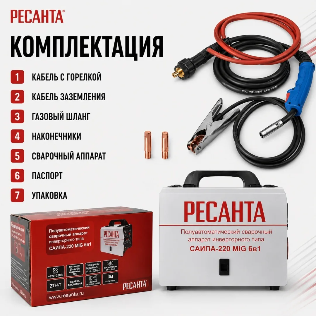 Сварочный полуавтомат Ресанта САИПА-220 MIG 6в1