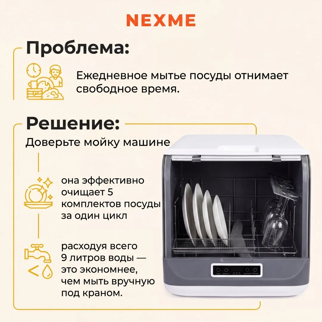 Посудомоечная машина NEXME T05 Белый
