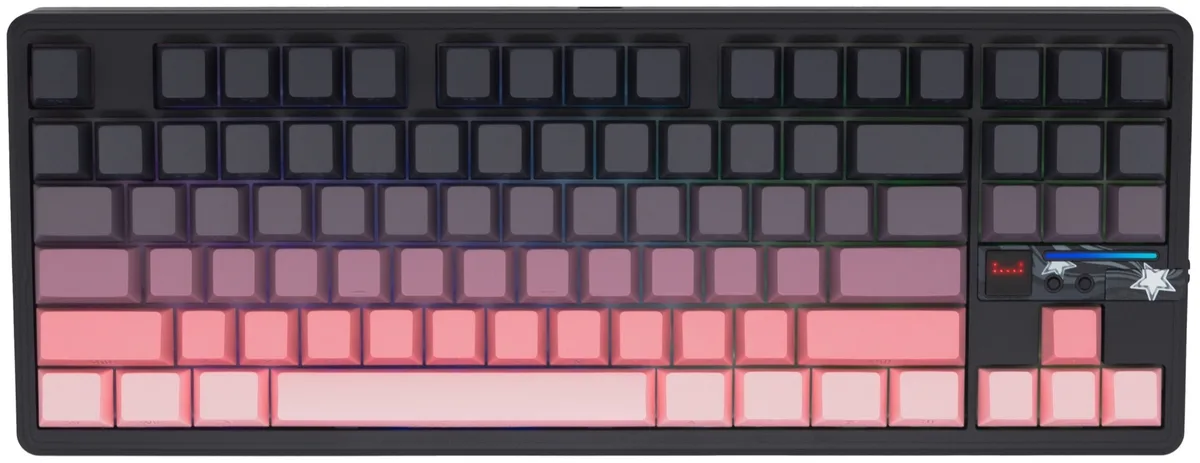 Клавиатура AULA F87 Pro Blank Черно-Розовый (2643)