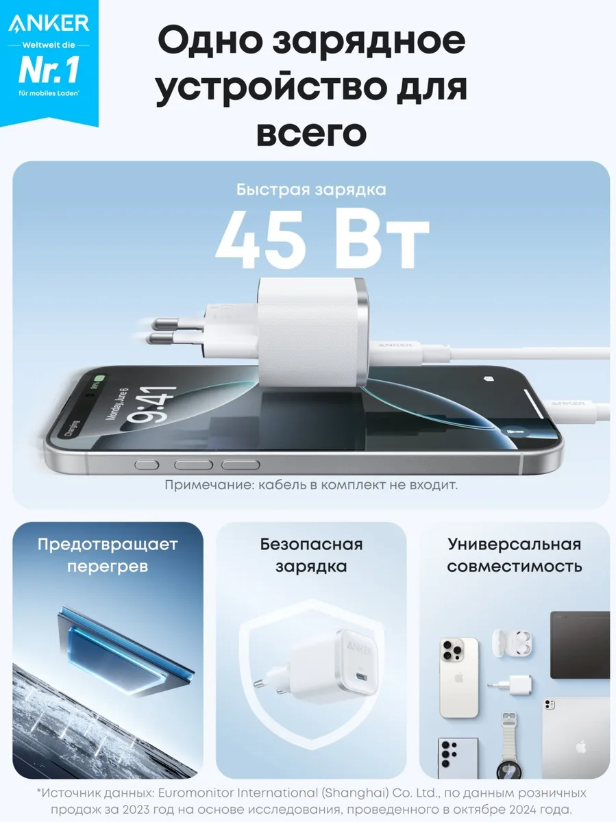 Зарядное устройство Anker Nano Charger (A2692L21)  Белый