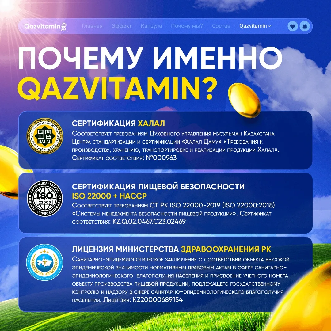 Витамин Qazprotein D-3 5000 IU капсулы 120шт (4560)