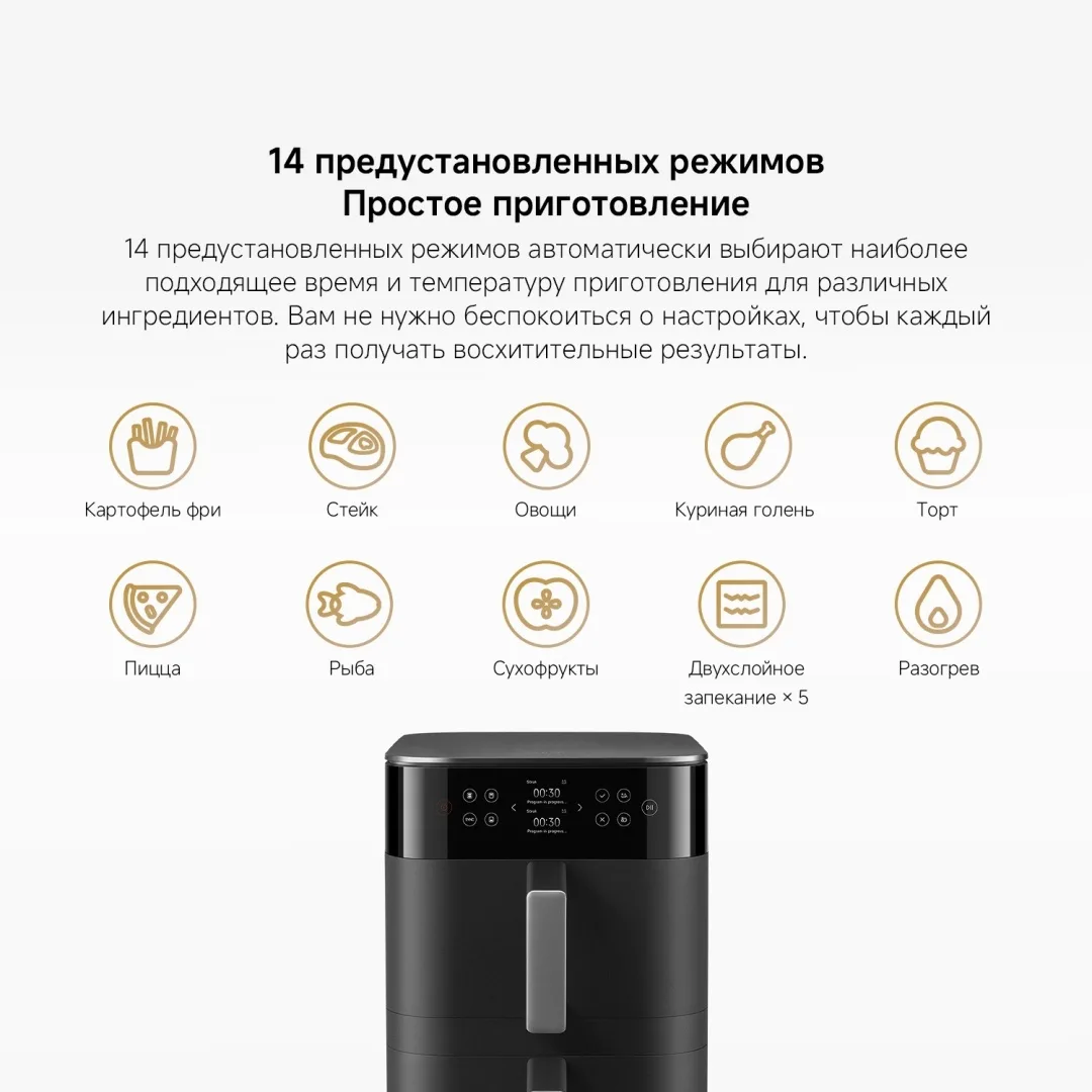 Аэрогриль Xiaomi Air Fryer Dual Zone 12L Черный
