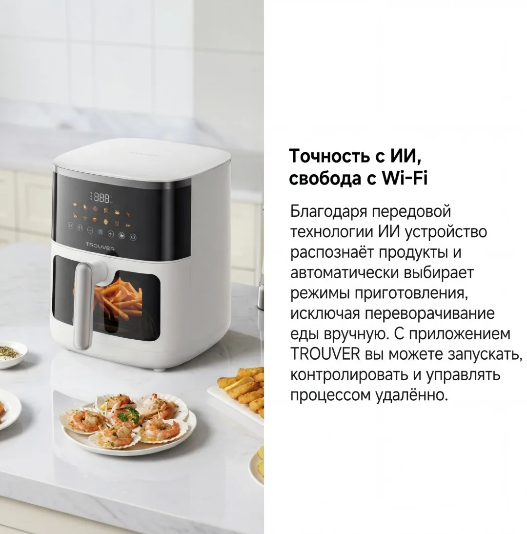 Аэрогриль Trouver FD10 Pro Max 6L Белый