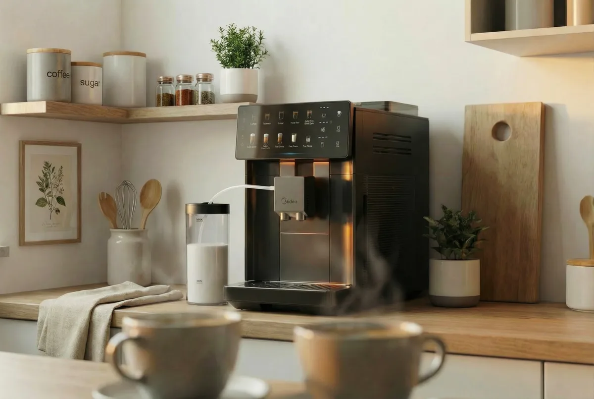Кофемашина Midea MA-FACM1004A2 черный, стальной