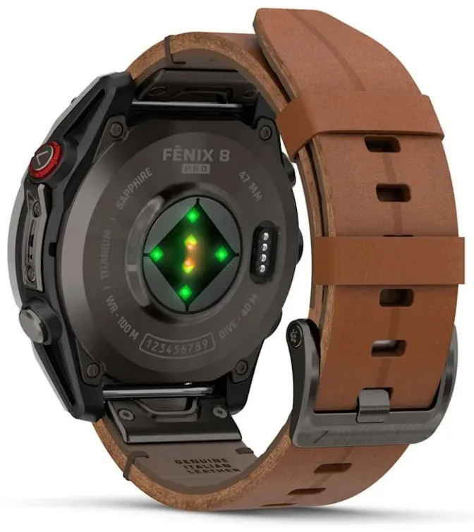 Смарт-часы Garmin Fenix 8 Pro 47 мм черный-коричневый (+ремешок) (03198-40)