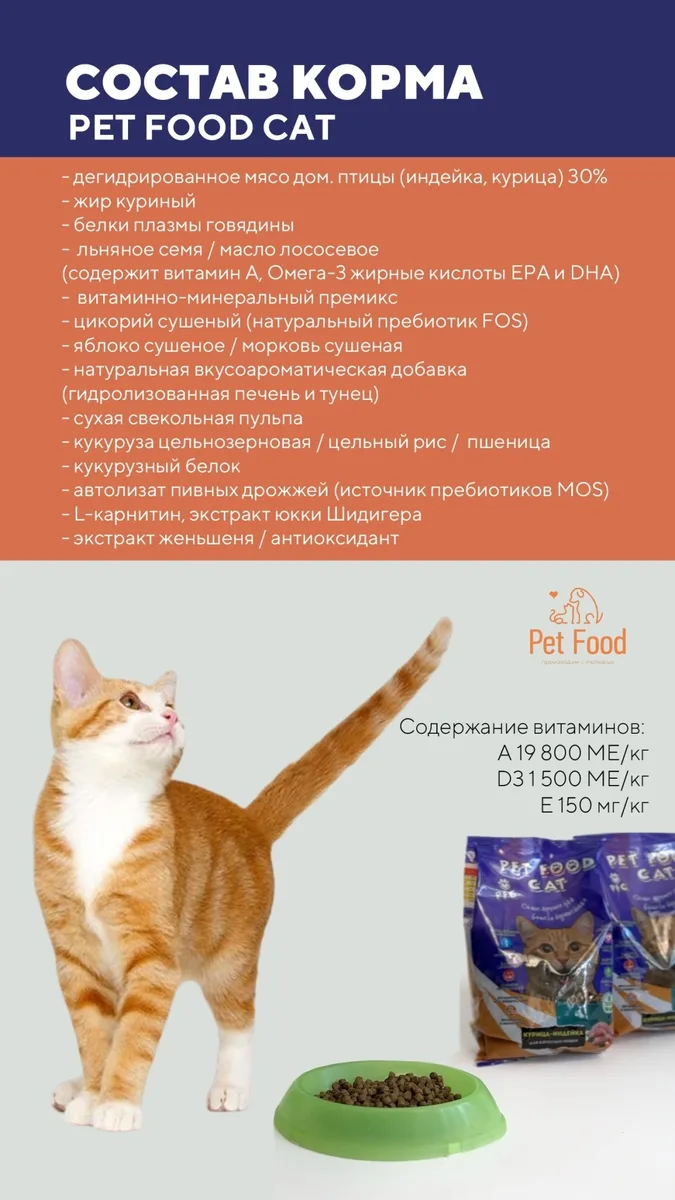 Корм Pet Food Cat 5кг