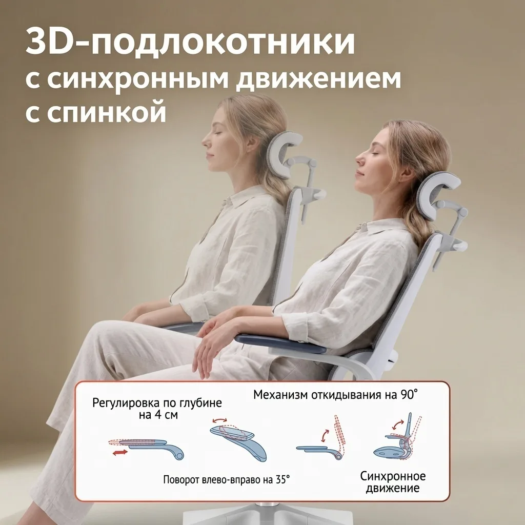 Компьютерное кресло SIHOO M59AS-201 Белый