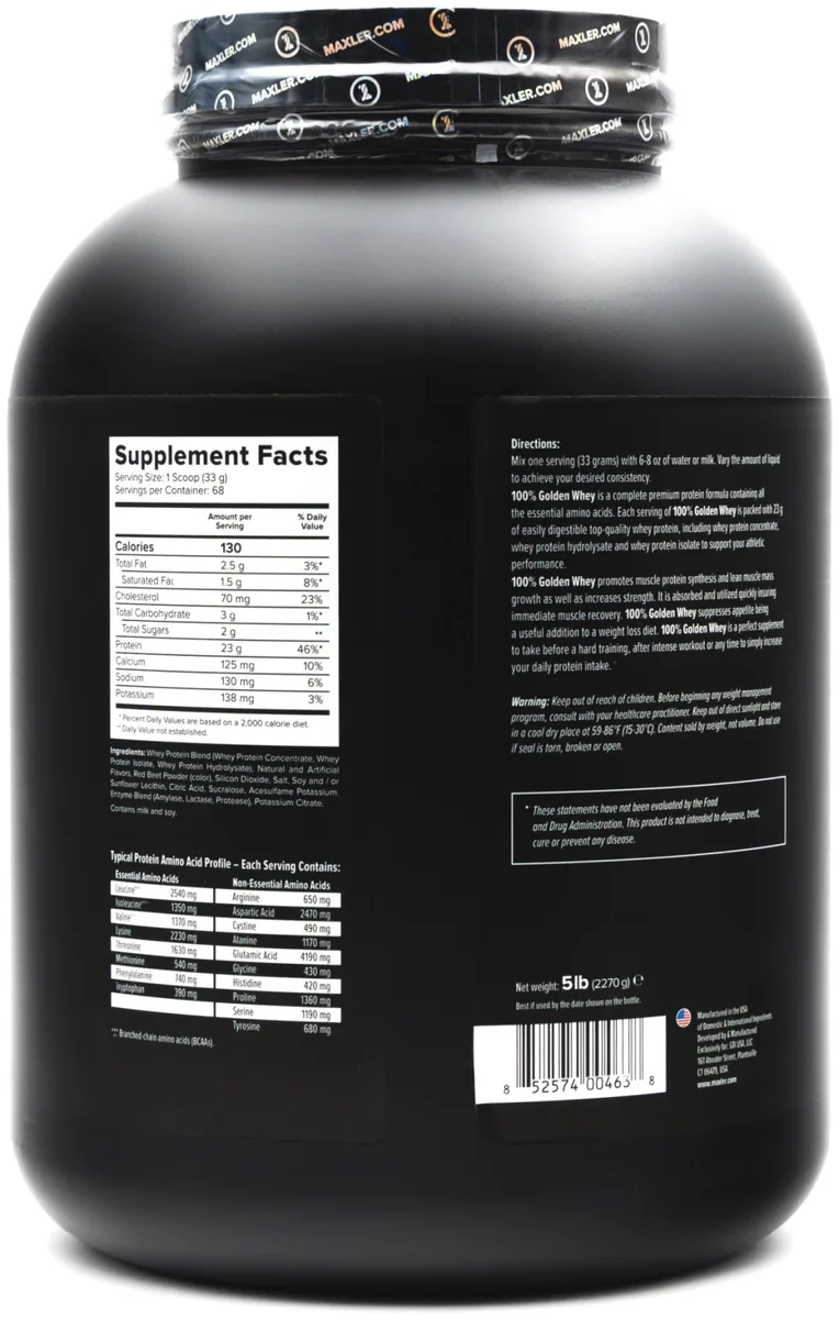 Протеин Maxler 100% Golden Whey Protein Strawberry 2270г (4638)