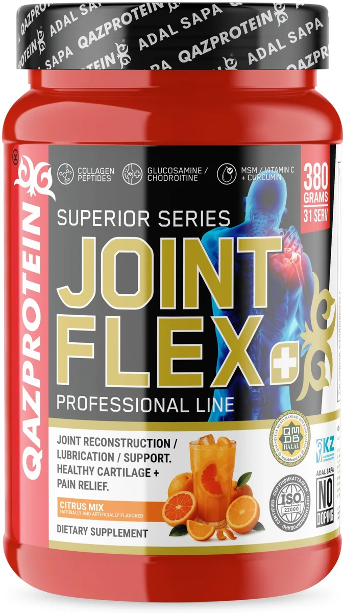 Препарат для укрепления связок и суставов Qazprotein Joint Flex+ Цитрусовый микс 380г (3921)