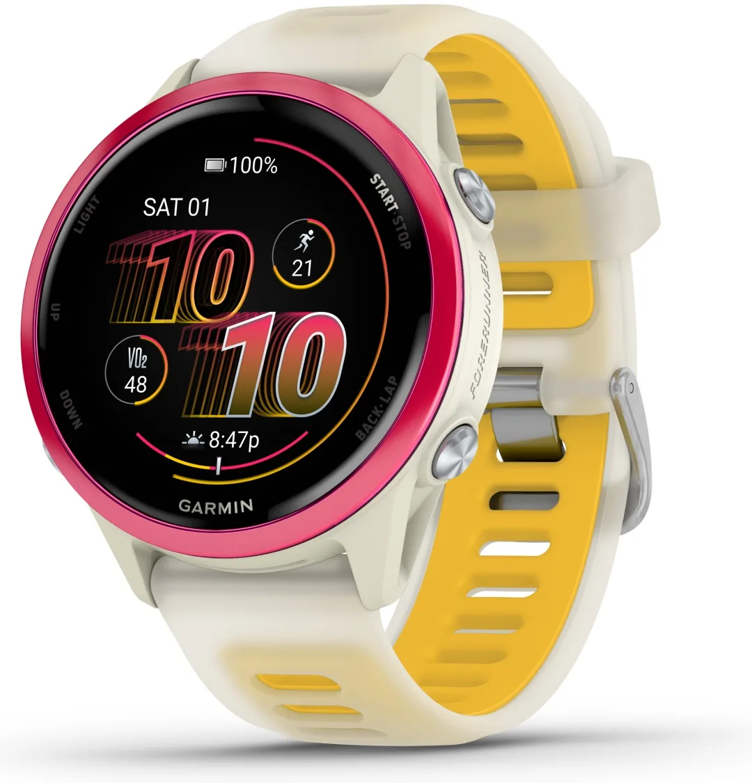 Смарт-часы Garmin Forerunner 570 42 мм белый-желтый (02970-02)