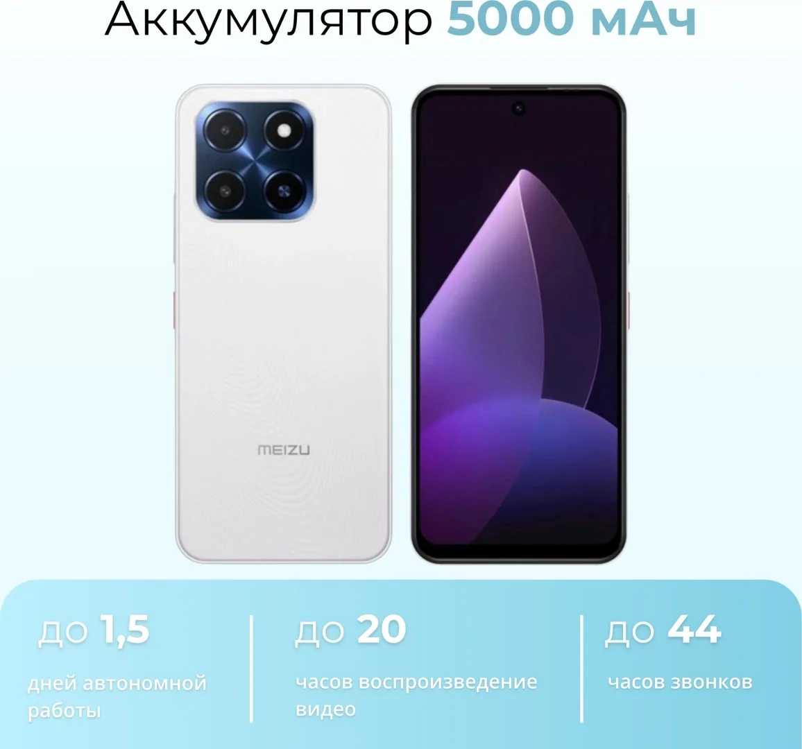 Смартфон Meizu Mblu 22 4 ГБ/128 ГБ Белый