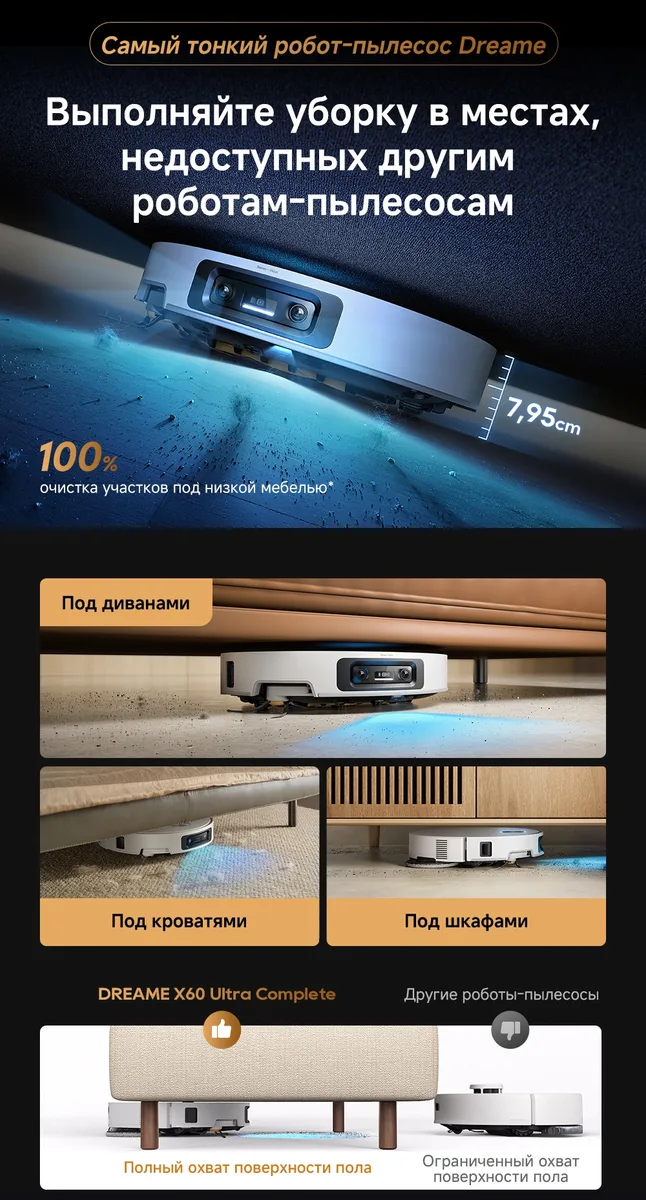 Робот-пылесос Dreame X60 Ultra Complete Белый