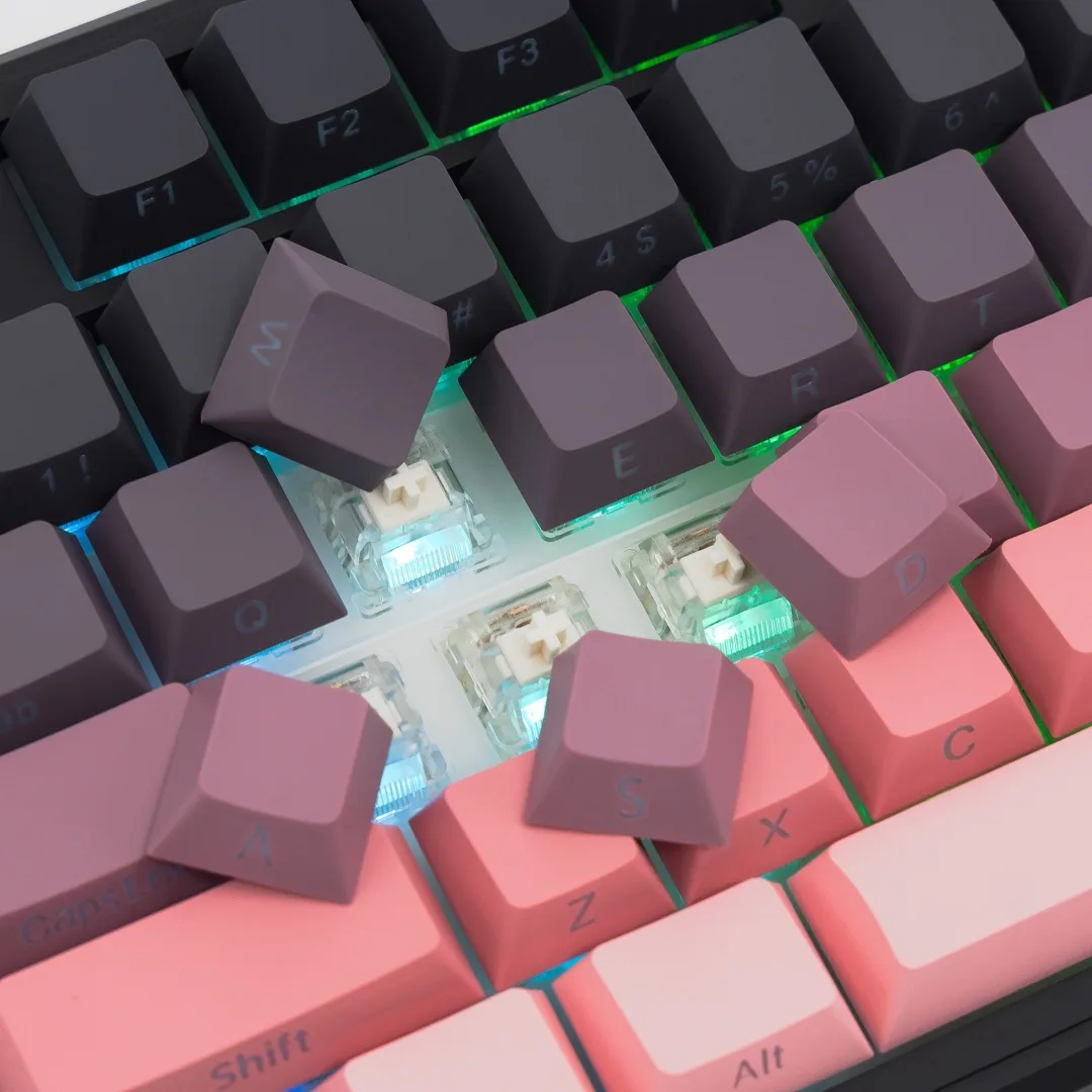 Клавиатура AULA F87 Pro Blank Черно-Розовый (2643)