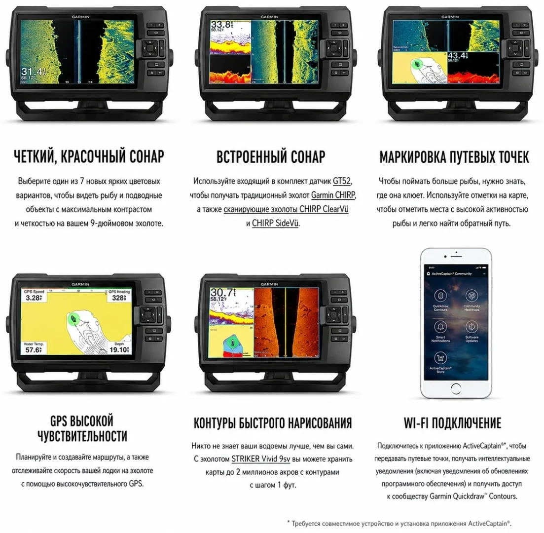 Эхолот Garmin STRIKER Vivid 9SV (02554-01)