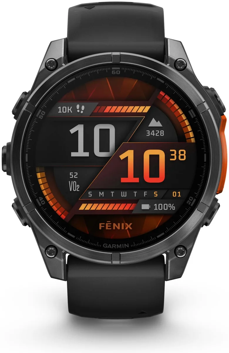 Смарт-часы Garmin Fenix 8 47 мм черно-оранжевый-черный (02904-00)