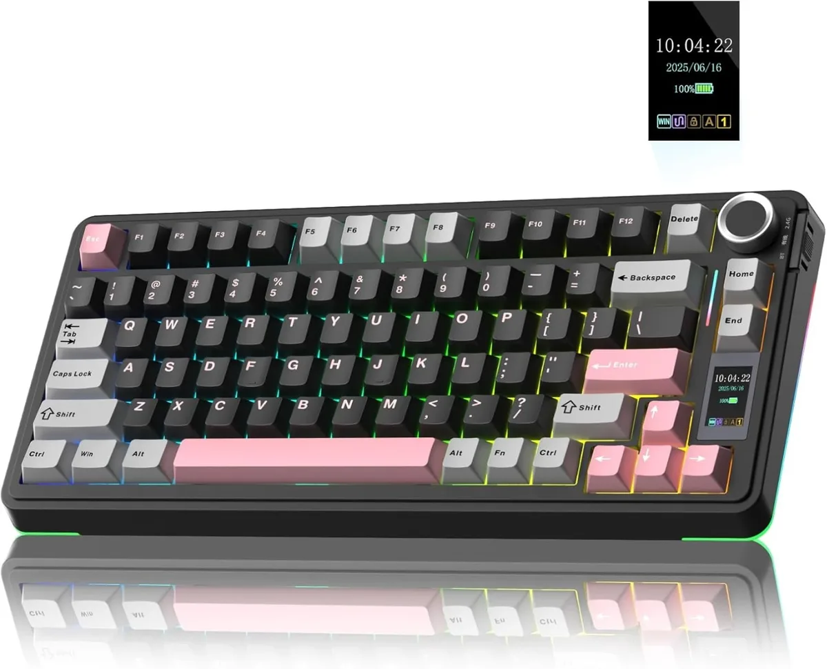 Клавиатура AULA S75 Pro Черный Розовый