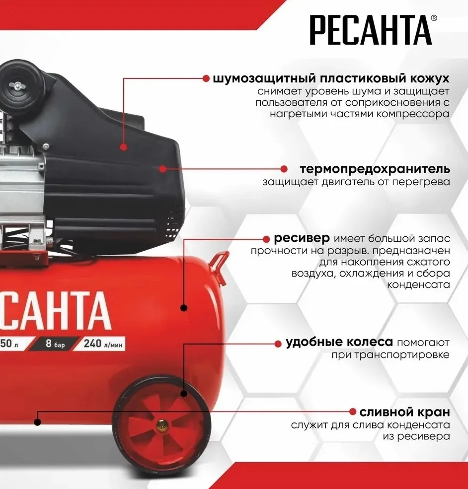 Компрессор Ресанта КП-50/240М