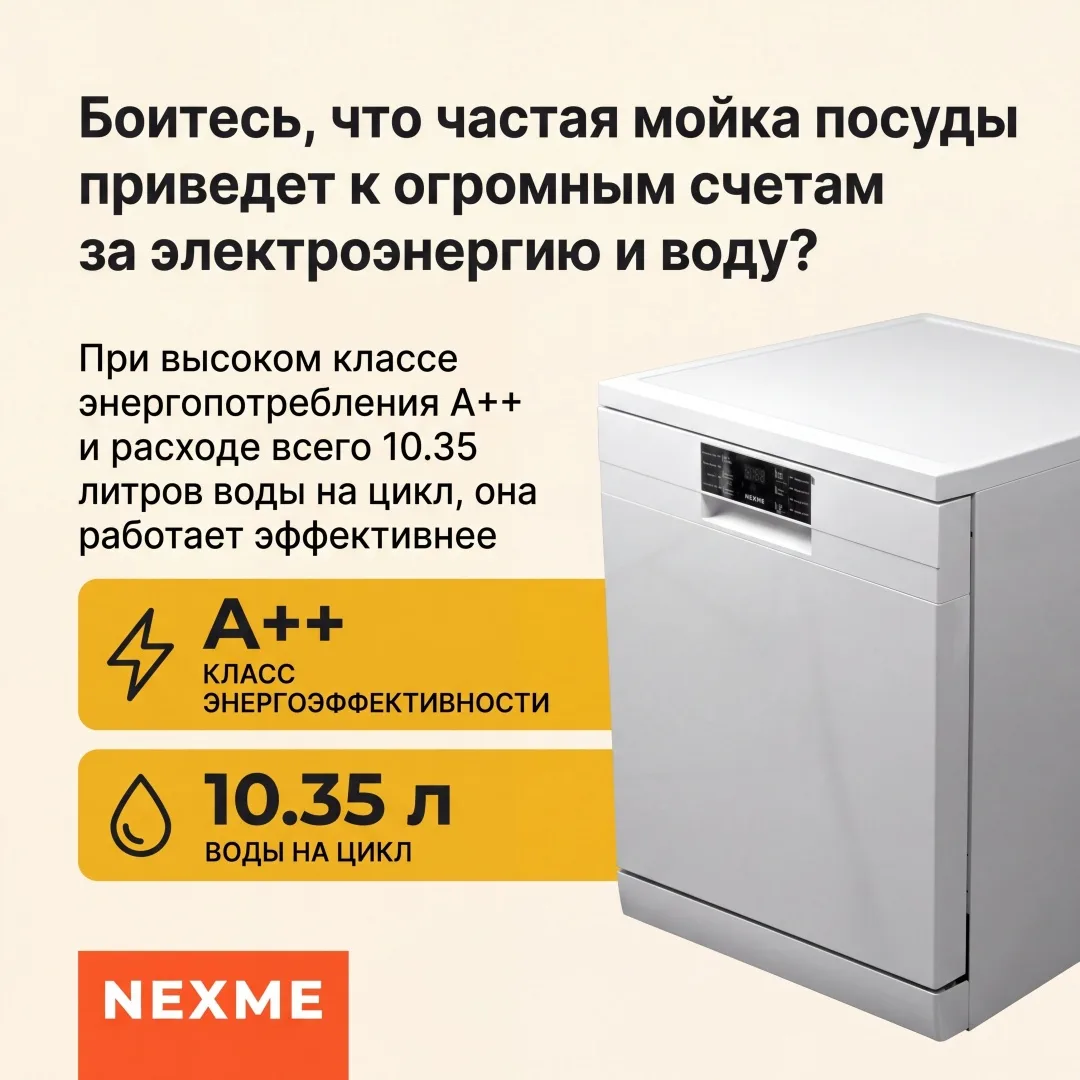 Посудомоечная машина NEXME DW14D05W Белый